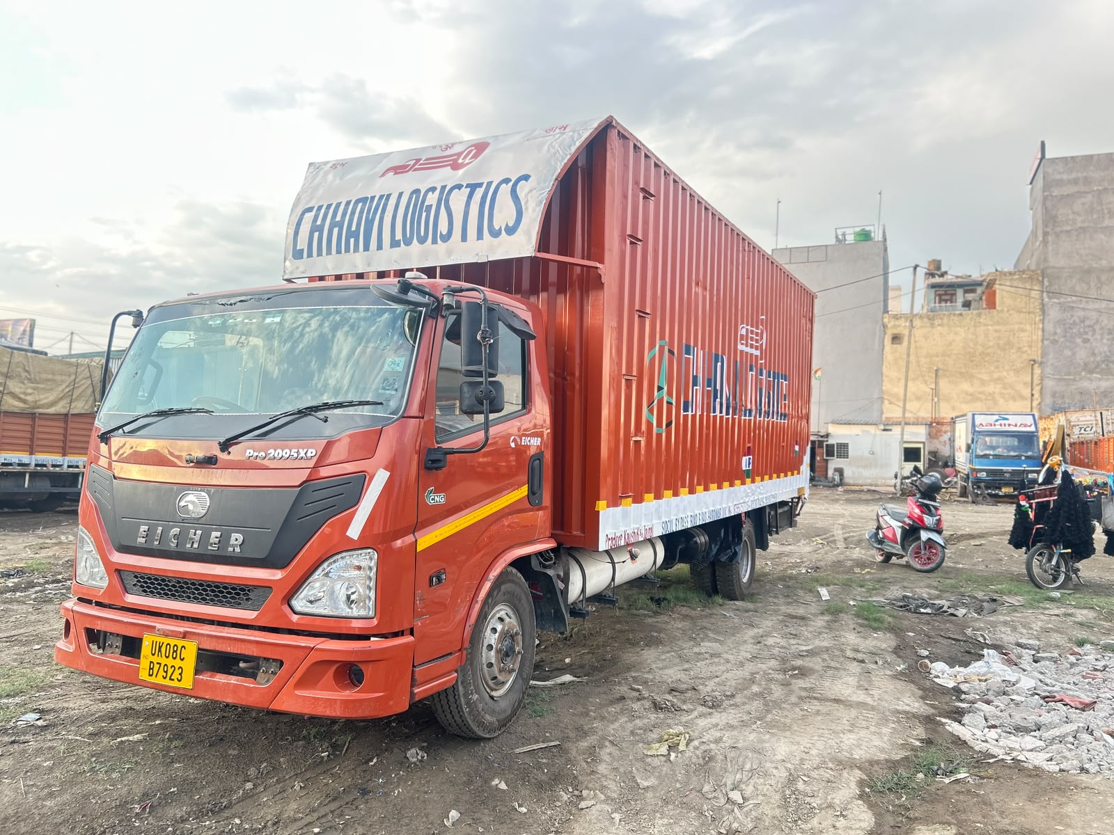 Chhavi Logistics truck at loading yard