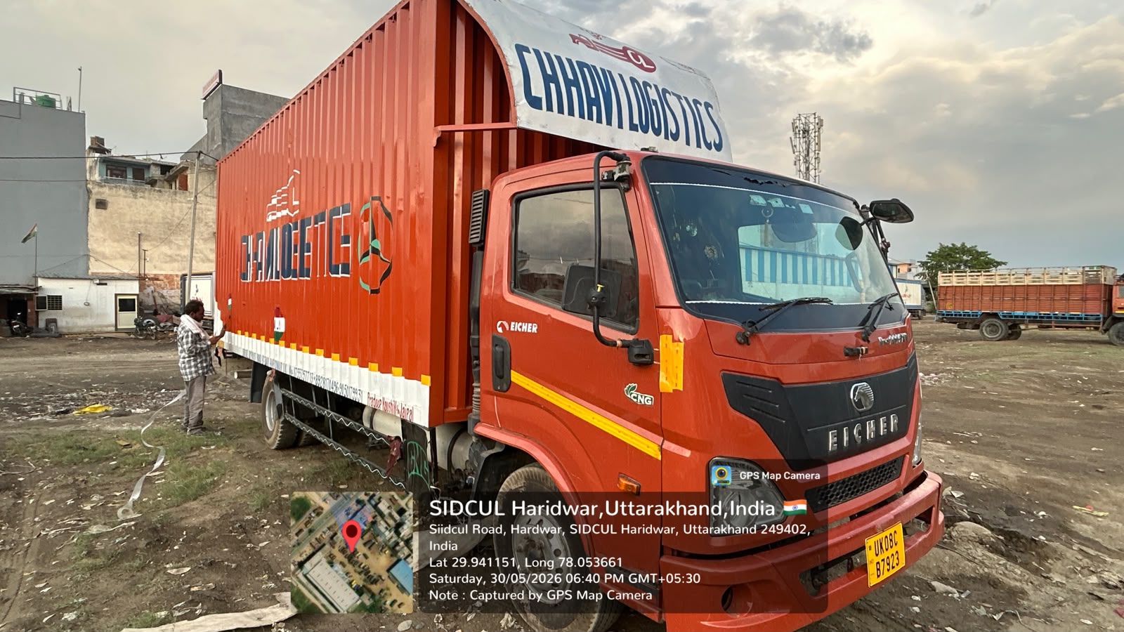 Chhavi Logistics truck three quarter view